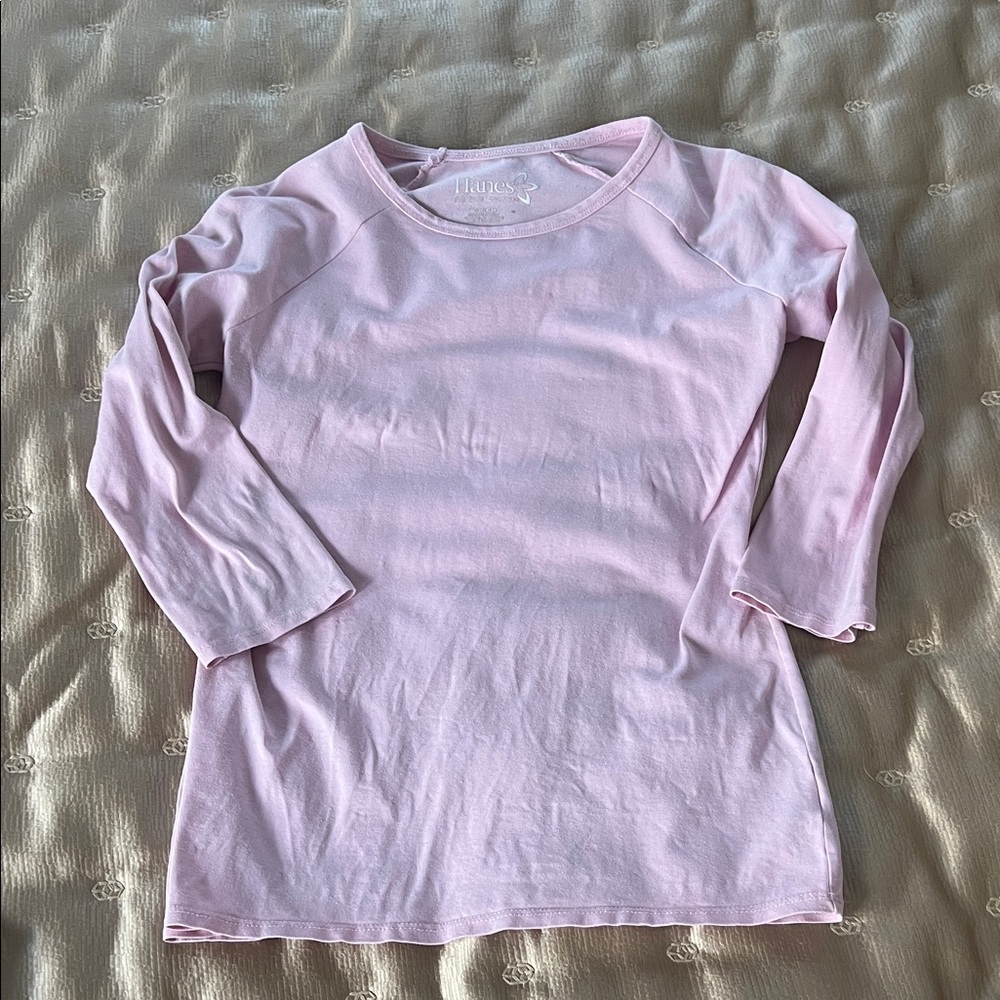Hanes Light Pink Women’s Long Sleeve Tee